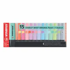 STABILO - Resaltador Boss Pastel Con Desket Estuche 15 Und