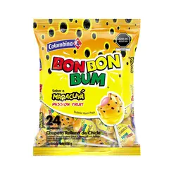 BON BON BUM - Chupetines Maracuyá Bolsa 24 Und