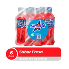 ELECTROLIGHT - Bebida Rehidratante Fresa Sixpack Botella 475 mL
