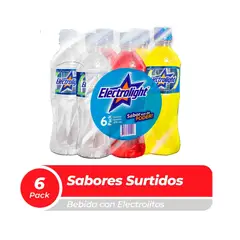 ELECTROLIGHT - Bebida Rehidratante Surtido Sixpack Botella 475 mL