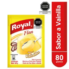 ROYAL - Flan en Polvo Sabor a Vainilla Bolsa 80 g