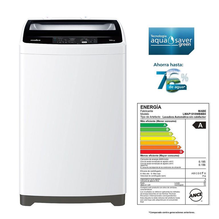 Lavadora Automática 10 Kg Blanco LMAP1010WBBB0