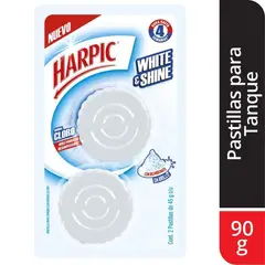 HARPIC - Desinfectante de Baño en Pastilla White Shine Cloro Empaque 2 Und
