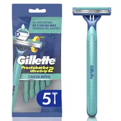 GILLETTE - Máquina de Afeitar Prestobarba2 Ultragrip Empaque 5 Und