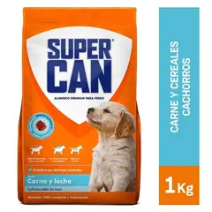 SUPERCAN - Alimento Seco Cachorros Carne y Leche Bolsa 1 Kg