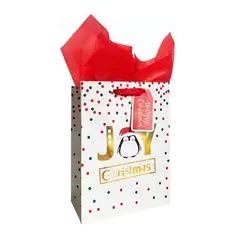 BENJI - Bolsa Navideña Especial talla M Rayas Bolas Rojo Verde