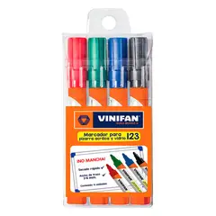 VINIFAN - Plumones De Pizarra Estuche 4 Und