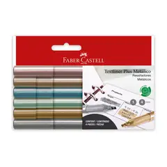 FABER CASTELL - Resaltadores De Texto Plus Metálico Empaque 6 Und