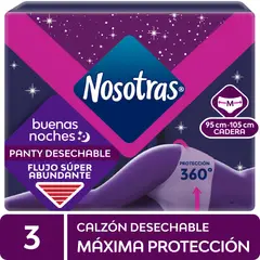 NOSOTRAS - Calzón Nocturno Talla M Empaque 3 Und
