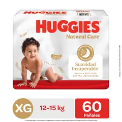 HUGGIES - Pañales Natural Care Talla XG Empaque 60 Und