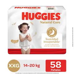 HUGGIES - Pañales Natural Care Talla XXG Empaque 58 Und