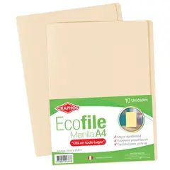 GRAPHOS - Sobre Manila A4 Ecofile Empaque 10 Und