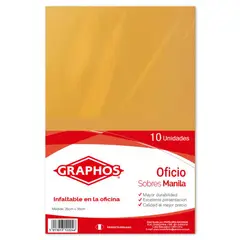 GRAPHOS - Sobre Manila Oficio 75 g Empaque 10 Und