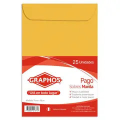 GRAPHOS - SOBRE MANILA 75GR PAGO X25