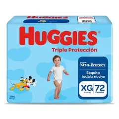 HUGGIES - Pañales Triple Protección Xtra Protect Talla XG Empaque 72 Und