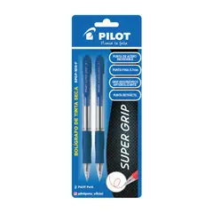 PILOT - Lapicero Tinta Seca BPGP 10R F Súper Grip Azul Empaque 2 Und