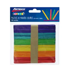 ARTESCO - Palitos De Madera 11.4 x 1cm Empaque 50 Und