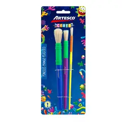 ARTESCO - Pinceles Mango De Plástico Empaque 3 Und
