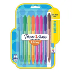 PAPER MATE - Lapicero InkJoy 100RT Punta Media Empaque 8 Und