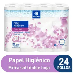 TOTTUS - Papel Higiénico Extra Soft Doble Hoja Empaque 24 Und