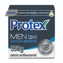 PROTEX - Jabón en Barra Antibacterial Men Active Sports Empaque 3 Und
