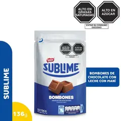 SUBLIME - Bombones Chocolate Crema Maní Doypack 136 g
