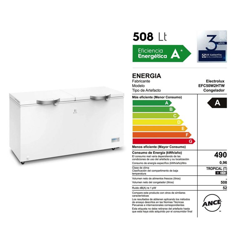 CONGELADORA 508LT EFC50W2HTW