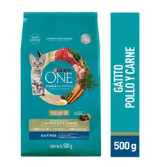 PURINA ONE - Alimento Seco Gatitos Pollo Carne Bolsa 500 g