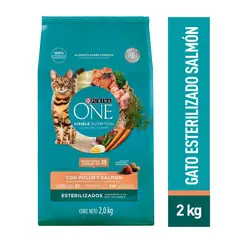 PURINA ONE - Alimento Seco Gatos Esterilizados Pollo Salmón Bolsa 2 Kg