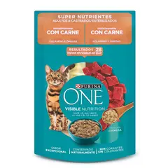 PURINA ONE - Alimento Húmedo Gatos Esterilizados Carne Doypack 85 g