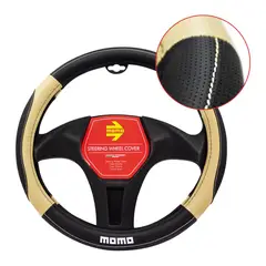 MOMO - CUBRE VOLANTE DE CUERO BLACK/TAN