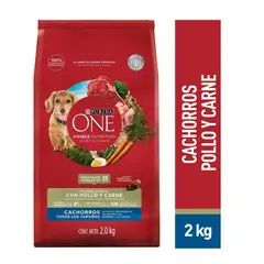 PURINA ONE - Alimento Seco Cachorros Pollo Carne Bolsa 2 Kg