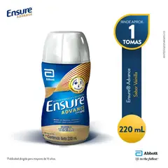 ENSURE - Bebida Suplemento Nutricional Advanced Vainilla Botella 220 mL