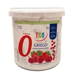 TIGO - Yogurt Griego Descremado Frutos Rojos Envase 1 Kg