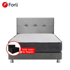 FORLI - Dormitorio Samay 2 Plazas + Cabecera + Sofá Cama + 2 Almohadas