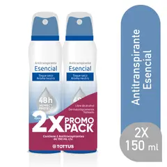 TOTTUS - Antitranspirante en Spray Mujer Esencial Empaque 2 Und