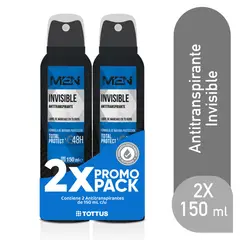 TOTTUS - Antitranspirante en Spray Hombre Invisible Empaque 2 Und