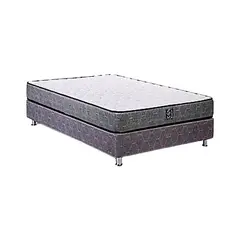 EL CISNE - Cama Raymi Gris 1.5 Plazas + Sofá Cama + Colchón + Box Tarima + 1 Almohada