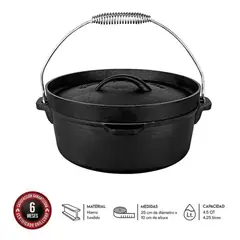 GRILLCORP - Olla holandesa de hierro fundido de 4.5 qt