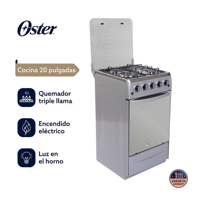 Cocina Silver 20" 4 Quemadores Mod OS-PGSC20G4HTSS