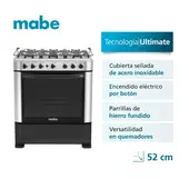 Mabe 4 Hornillas Gas Inox CMP7625FX0