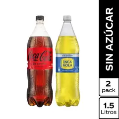 COCA COLA - Gaseosa Sin Azúcar 1.5 L + Inka Cola Sin Azúcar 1.5 L