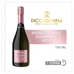 RICCADONNA - Espumante Rosé Prosecco Botella 750 mL