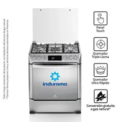 INDURAMA - Cocina 30" 5 Hornillas con Quema Triple Llama Roma Zafiro