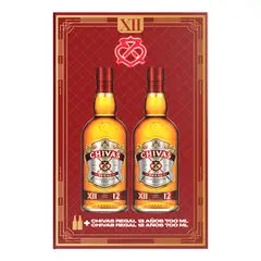 CHIVAS REGAL - Whisky 12 Años Pack 2 Botellas 700 mL