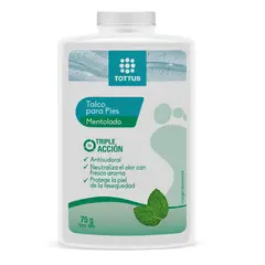 TOTTUS - Talco para Pies Triple Acción Mentolado Envase 75 g