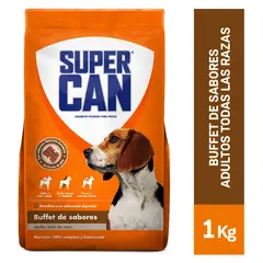 SUPERCAN - Alimento Seco Perros Adultos Buffet de Sabores Bolsa 1 Kg