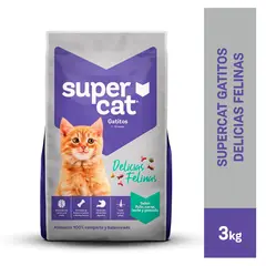 SUPERCAT - Alimento Seco Gatitos Delicias Felinas Bolsa 3 Kg