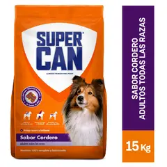 SUPERCAN - Alimento Seco Perros Adultos Corderno Bolsa 15 Kg