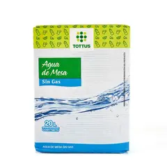 TOTTUS - Agua de Mesa Sin Gas Caja 20 L